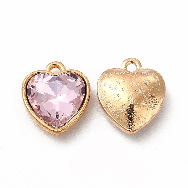 

PandaHall Faceted Glass Rhinestone Pendants, with Golden Tone Zinc Alloy Findings, Heart Charms, Thistle, 16.5x14x6.5mm, Hole: 1.6mm..., Purple