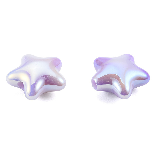 

PandaHall UV Plating Rainbow Iridescent Acrylic Beads, Star, Medium Purple, 20x22x10.5mm, Hole: 3.2mm Acrylic Star