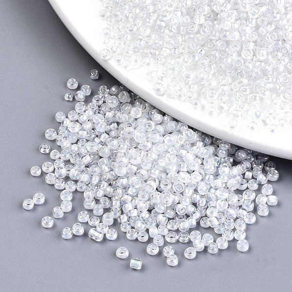 

PandaHall 8/0 Glass Seed Beads, Inside Colours, Round Hole, Round, Transparent Colours Rainbow, Creamy White, 8/0, 3~4x2~3mm, Hole: 0.8mm...