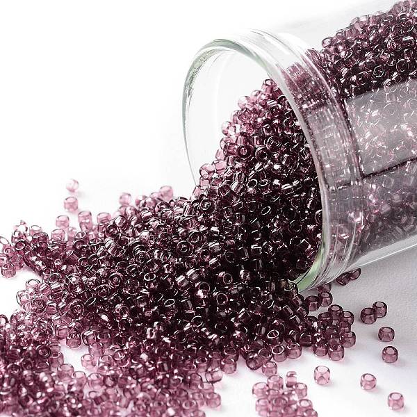 

PandaHall TOHO Round Seed Beads, Japanese Seed Beads, (6B) Transparent Medium Amethyst, 15/0, 1.5mm, Hole: 0.7mm, about 3000pcs/10g Glass..., Purple