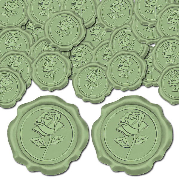 

PandaHall CRASPIRE 25Pcs Adhesive Wax Seal Stickers, Envelope Seal Decoration, For Craft Scrapbook DIY Gift, Dark Sea Green, Flower, 30mm...