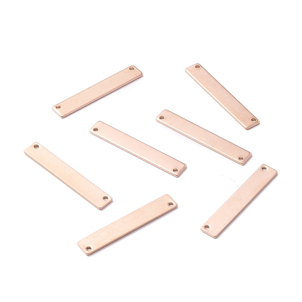 

PandaHall Ion Plating(IP) 304 Stainless Steel Connector Charms, Rectangle, Rose Gold, 35x6x1mm, Hole: 1.5mm 304 Stainless Steel Rectangle