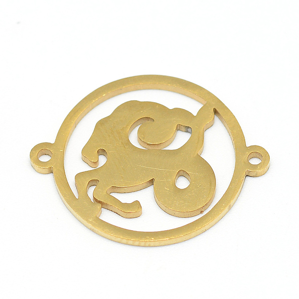 

PandaHall 304 Stainless Steel Links Connectors, Flat Round with Twelve Constellation/Zodiac Sign, Capricorn, 22x18x1mm, Hole: 1.5mm 304...