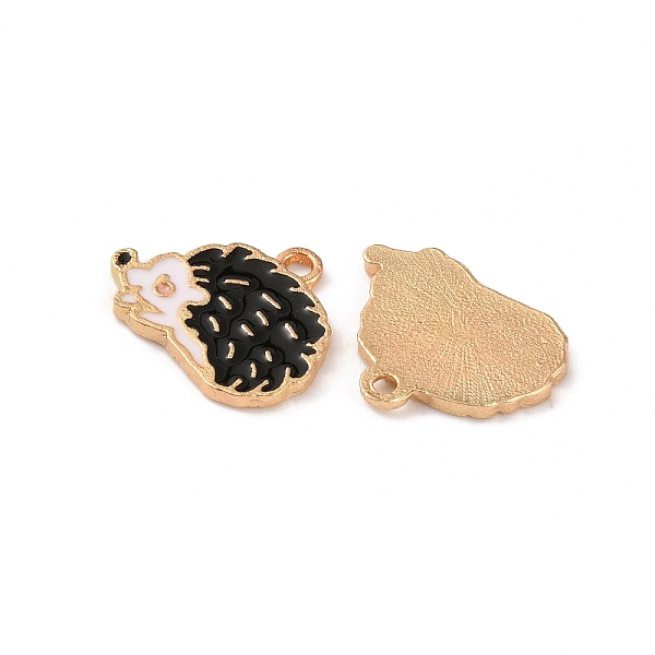 

PandaHall Alloy Enamel Pendants, Golden, Hedgehog Charms, Black, 13.5x16x1mm, Hole: 1.2mm Alloy+Enamel Other Animal Black
