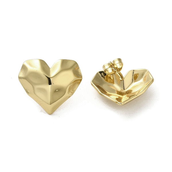 

PandaHall Ion Plating(IP) 304 Stainless Steel Stud Earrings, Heart, Real 18K Gold Plated, 17x20mm 304 Stainless Steel Heart