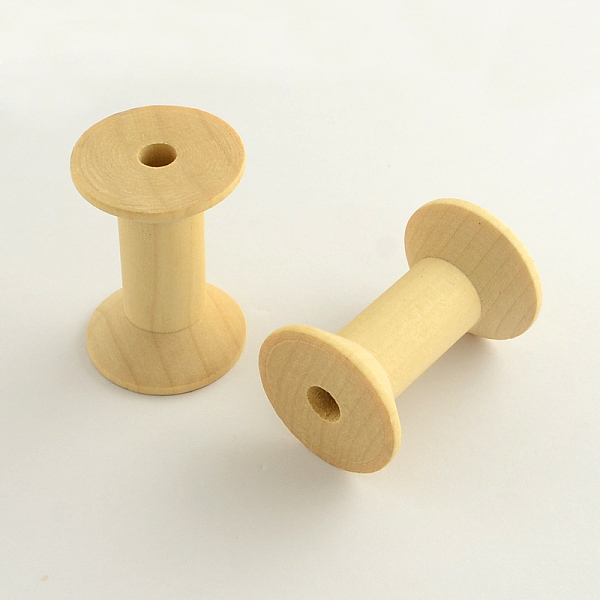 

PandaHall Wooden Empty Spools for Wire, Thread Bobbins, BurlyWood, 47x31mm, Hole: 7mm Wood Orange