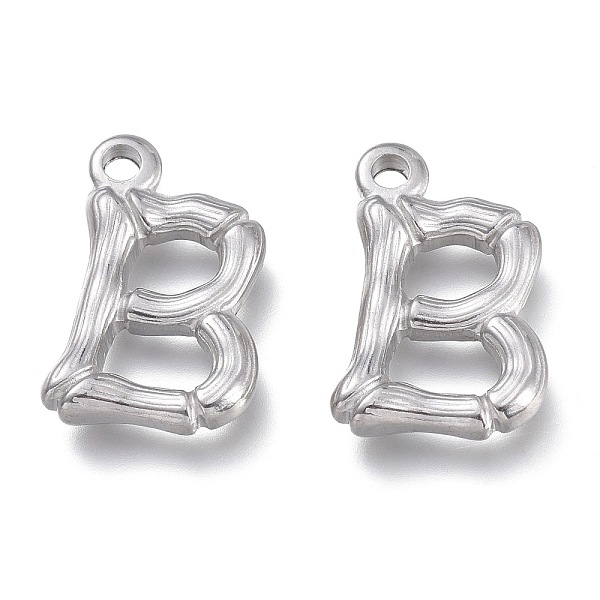 

PandaHall 304 Stainless Steel Pendants, Bamboo Shaped Letter, Stainless Steel Color, Letter.B, 17.5~19x10~16x3~4mm, Hole: 1.8~2mm 304...