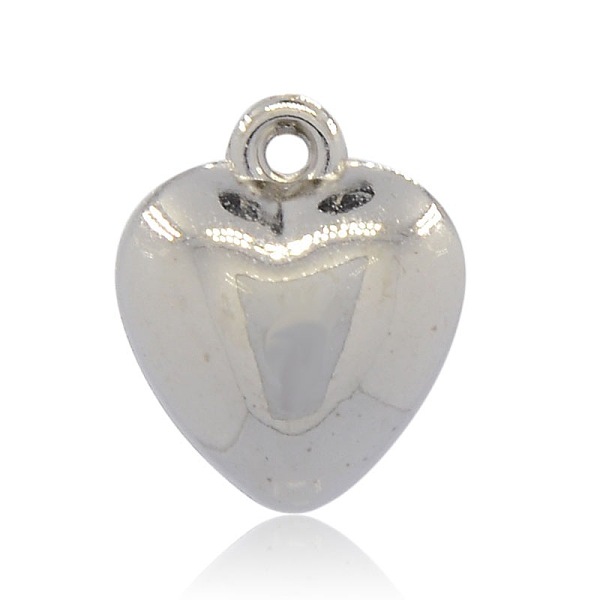 

PandaHall CCB Plastic Heart Pendants, Platinum, 17x15x9mm, Hole: 2mm Plastic Heart