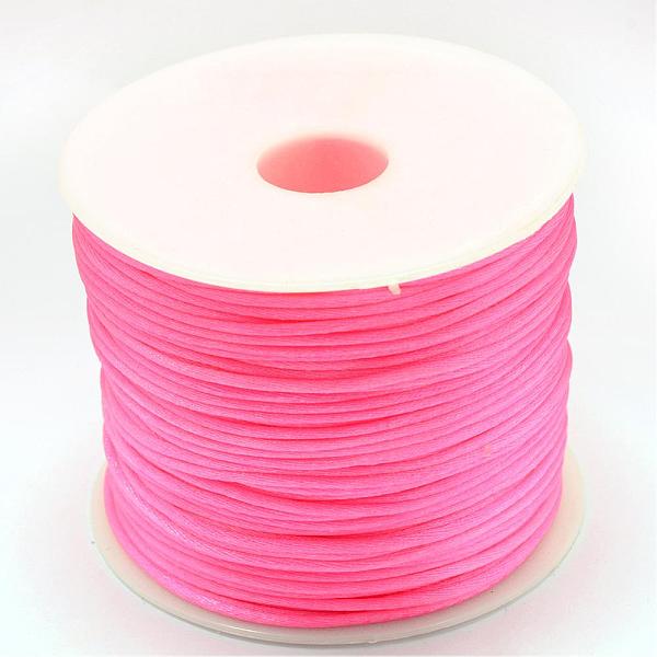 

PandaHall Nylon Thread, Rattail Satin Cord, Hot Pink, 1.5mm, about 49.21 yards(45m)/roll Nylon Pink