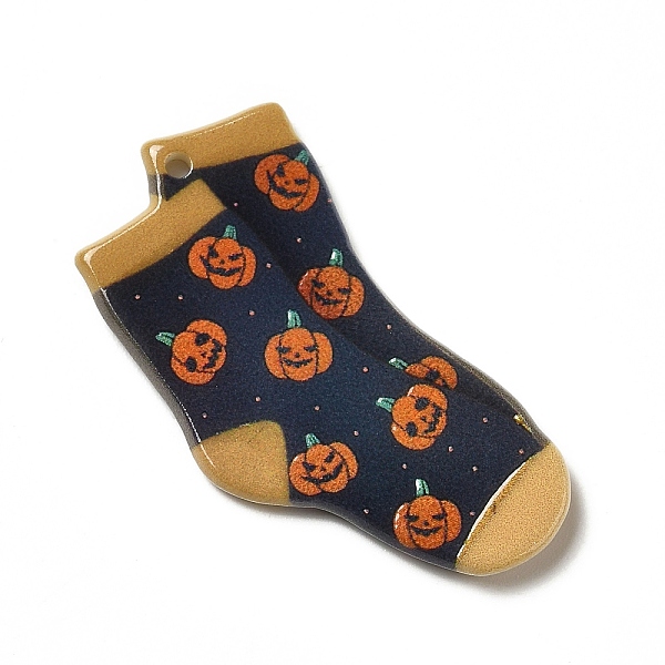 

PandaHall Halloween Acrylic Pendants, Sock Pattern, 40.5x27.5x2.5mm, Hole: 1.7mm Acrylic Others