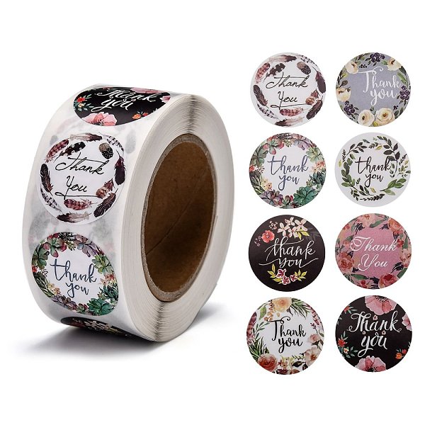 

PandaHall 1 Inch Thank You Stickers, Self-Adhesive Kraft Paper Gift Tag Stickers, Adhesive Labels, for Festival, Christmas, Holiday Presents...