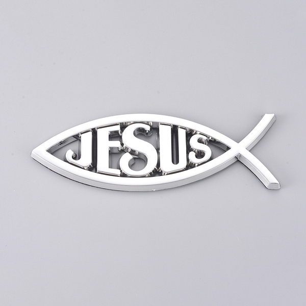 

PandaHall Waterproof Jesus Fish Decal Sticker, 3D Car Decal Emblem Sticker, for Jesus Christian Fish Symbol, Silver, 140x46x6mm Plastic Fish...