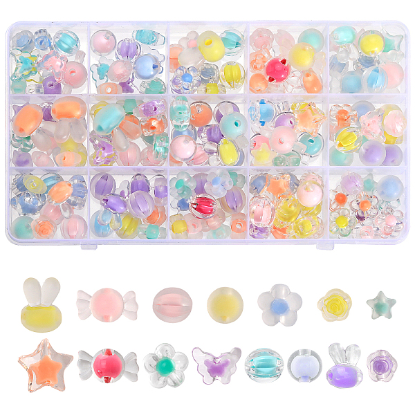

PandaHall CHGCRAFT 156Pcs Transparent Acrylic Stars Bead in Bead Round Beads Assorted Candy Rabbit Flower Plastic Bead for Hair Braids Phone..., Multicolor