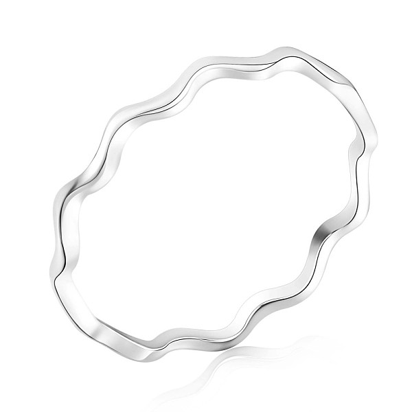 

PandaHall Rhodium Plated 925 Sterling Silver Minimalist Wave Finger Ring for Women, Platinum, US Size 7 3/4(17.9mm) Sterling Silver