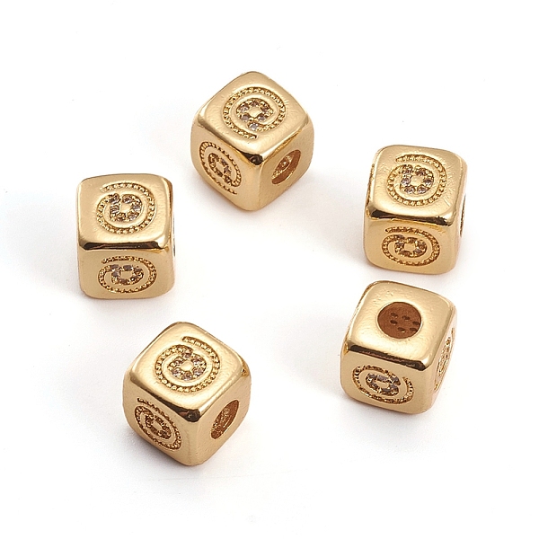 

PandaHall Brass Micro Pave Clear Cubic Zirconia Beads, Cube, Golden, 8.5x8.5x8.5mm, Hole: 3.5mm Brass+Cubic Zirconia Cube Clear