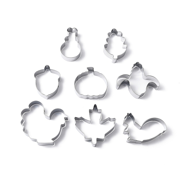 

PandaHall Thanksgiving 430 Stainless Steel Cookie Mold, Cookie Cutter, Acorn/Pumpkin/Turkey, Stainless Steel Color, 54~82x41~88x18mm...