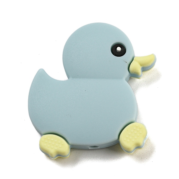 

PandaHall Silicone Focal Beads, Silicone Teething Beads, Baby Toy, Duck, Light Blue, 31x29x8mm, Hole: 2mm Silicone Duck