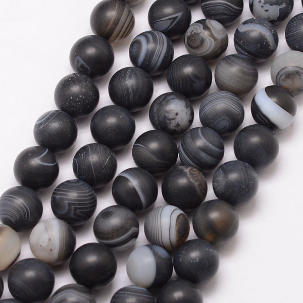 

PandaHall Natural Black Agate Bead Strands, Round, Grade A, Frosted, Dyed & Heated, Black, 6mm, Hole: 1mm, about 61pcs/strand, 15 inch Black...