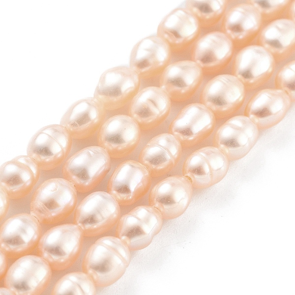 

PandaHall Natural Cultured Freshwater Pearl Beads Strands, Rice, Grade 2A, PeachPuff, 4~4.5mm, Hole: 0.6mm, about 26~29pcs/strand, 6.69''..., Brown