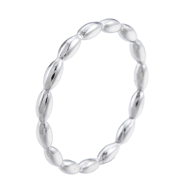 Anillo De Acero Inoxidable Con Envoltura De Arroz Que No Se Deslustra Para Hombres Y Mujeres.