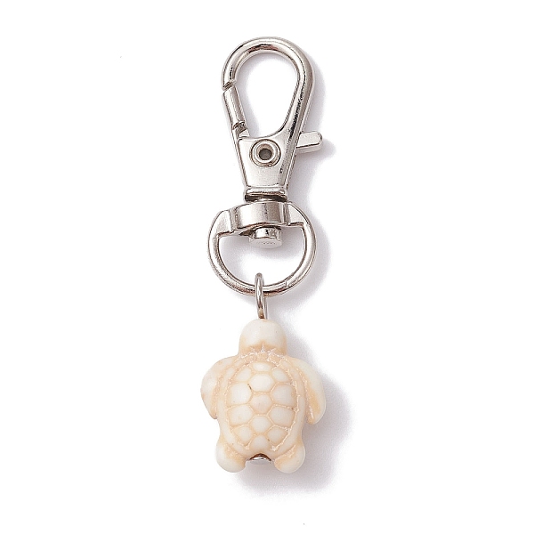 

PandaHall Synthetic Turquoise Tortoise Pendant Decorations, with Alloy Swivel Lobster Claw Clasps, Seashell Color, 52mm Synthetic Turquoise...