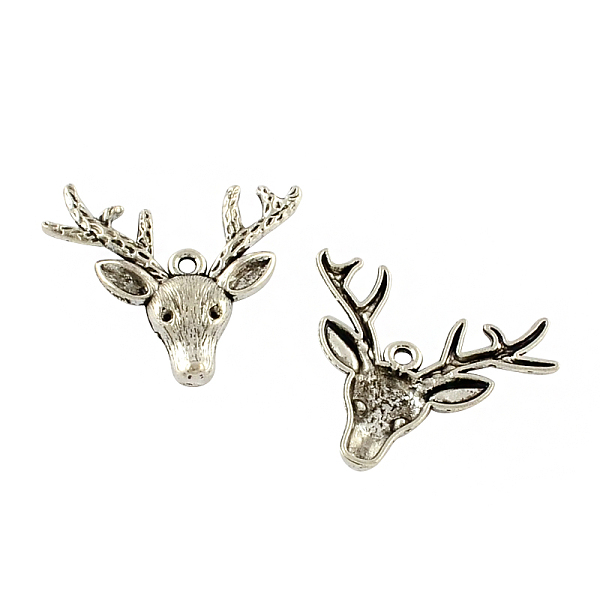 

PandaHall Tibetan Style Alloy Christmas Reindeer/Stag Pendant Rhinestone Settings, Cadmium Free & Lead Free, Antique Silver, Fit for 1mm...