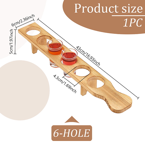 6-Loch-Organizer Für Weingläser Aus Kiefernholz