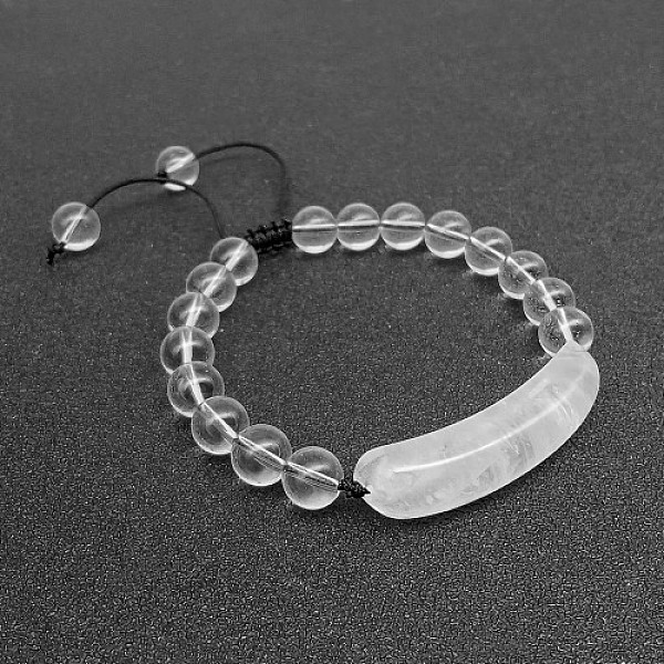 Braccialetti Con Perline Intrecciate Con Perline Di Cristallo Di Quarzo Naturale Per Donna Uomo