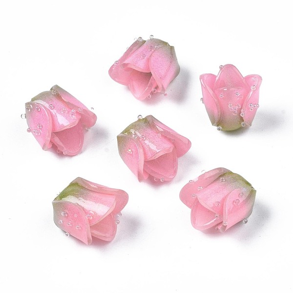

PandaHall Plastic Beads, Flower, Pearl Pink, 13~15x13.5~15x13.5~15mm, Hole: 0.8mm Plastic Flower