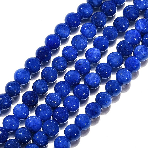 

PandaHall Natural Mashan Jade Round Beads Strands, Dyed, Blue, 6mm, Hole: 1mm, about 69pcs/strand, 15.7 inch Mashan Jade Round Blue