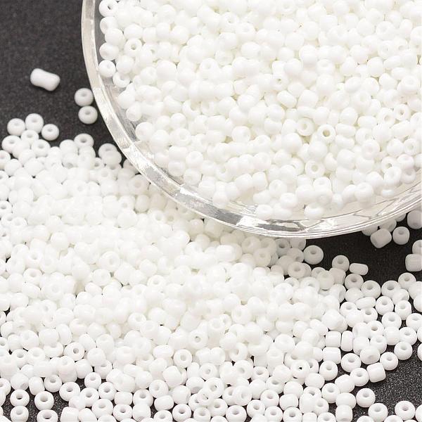 

PandaHall 8/0 Glass Seed Beads, Grade A, Round, Opaque Colours, White, 2.8~3.2mm, Hole: 1.0mm, about 15000pcs/pound Glass White