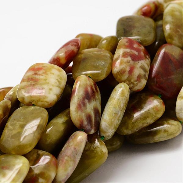 

PandaHall Rectangle Natural Dragon Blood Jasper Beads Strands, 18x13x6mm, Hole: 1mm, about 22pcs/strand, 15.75 inch Dragon Blood Rectangle