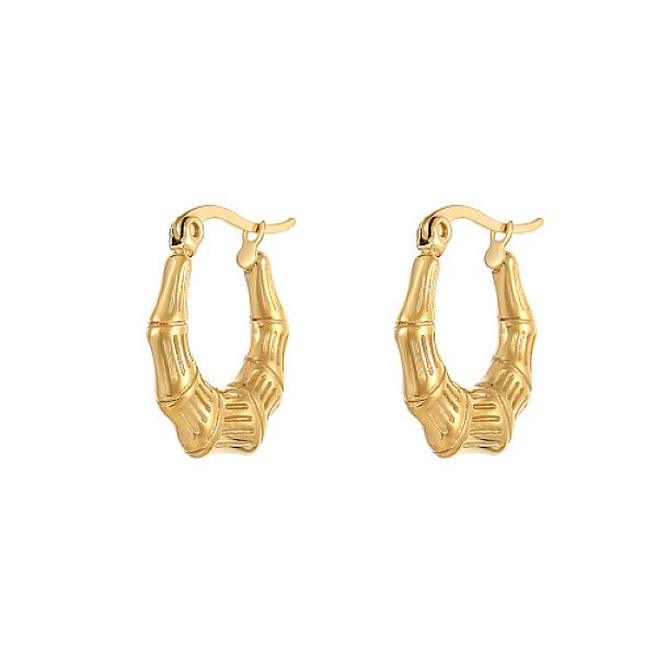 

PandaHall Titanium Steel Hoop Earring, Golden, 20.8x19.5mm Titanium Steel