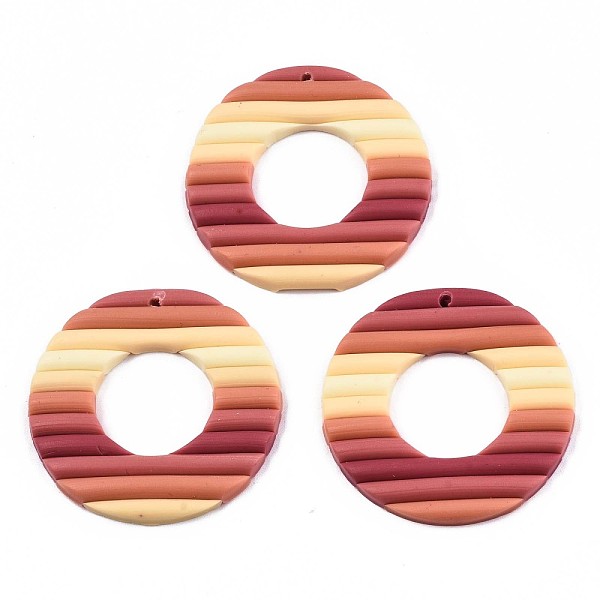 

PandaHall Handmade Polymer Clay Pendants, Donut, Brown, 40x39x3mm, Hole: 1.5~2mm Polymer Clay Donut Brown