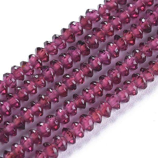 

PandaHall Natural Garnet Beads Strands, Faceted, Bicone, 2.8~3.2x1.5~2.2mm, Hole: 0.7mm, about 226pcs/strand, 15.35 inch(39cm) Garnet Bicone