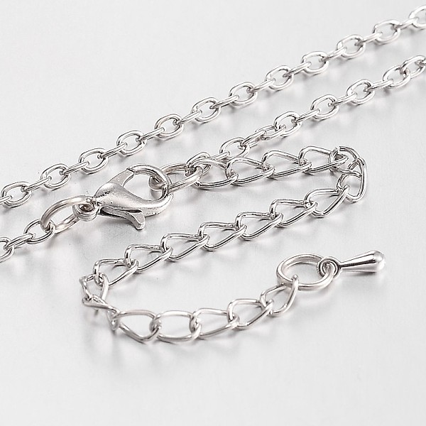 

PandaHall Alloy & Iron Cable Chain Necklace Making, with Lobster Claw Clasps, Platinum, 28 inch Iron