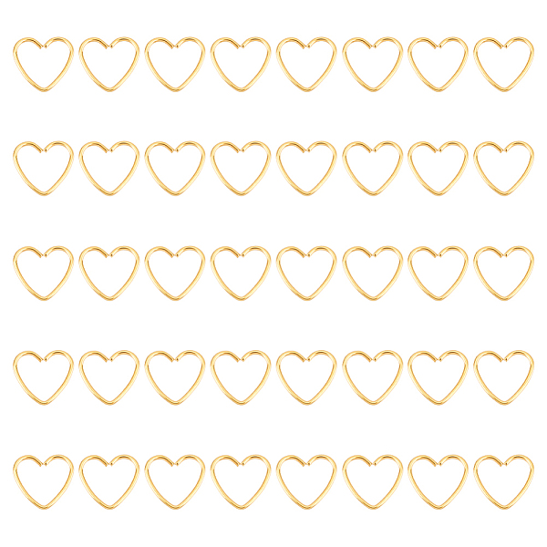 

PandaHall Unicraftale 40Pcs 304 Stainless Steel Jump Rings, Open Jump Rings, Heart, Golden, 20 Gauge, 9x10x0.8mm, Inner Diameter: 6.5x9mm...