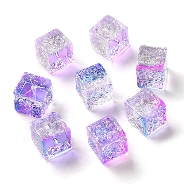 

PandaHall Transparent Glass Beads, Cube, Blue Violet, 10x11x11mm, Hole: 1.5mm Glass Cube