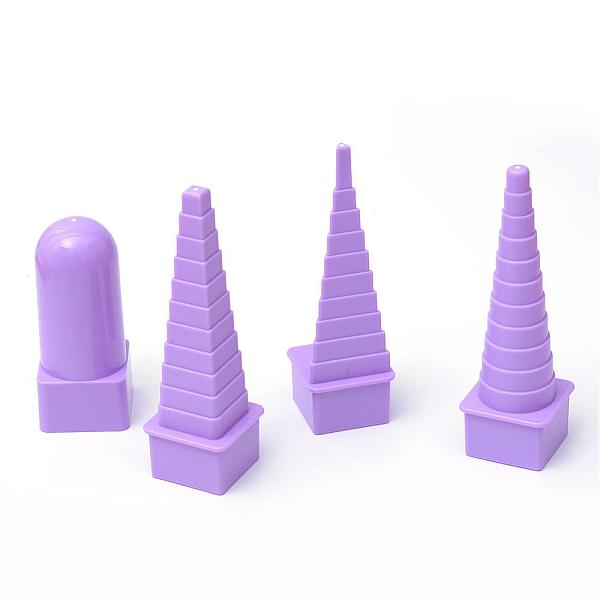 

PandaHall 4pcs/set Plastic Border Buddy Quilling Tower Sets DIY Paper Craft, Medium Purple, 80~110x33x33mm Plastic Purple