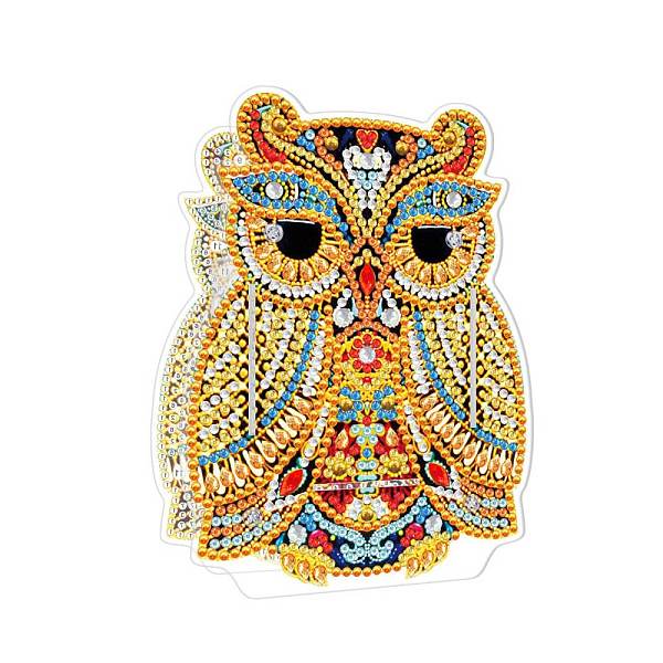 

PandaHall 5D DIY Owl Pattern Animal Diamond Painting Pencil Cup Holder Ornaments Kits, with Resin Rhinestones, Sticky Pen, Tray Plate, Glue..., Multicolor