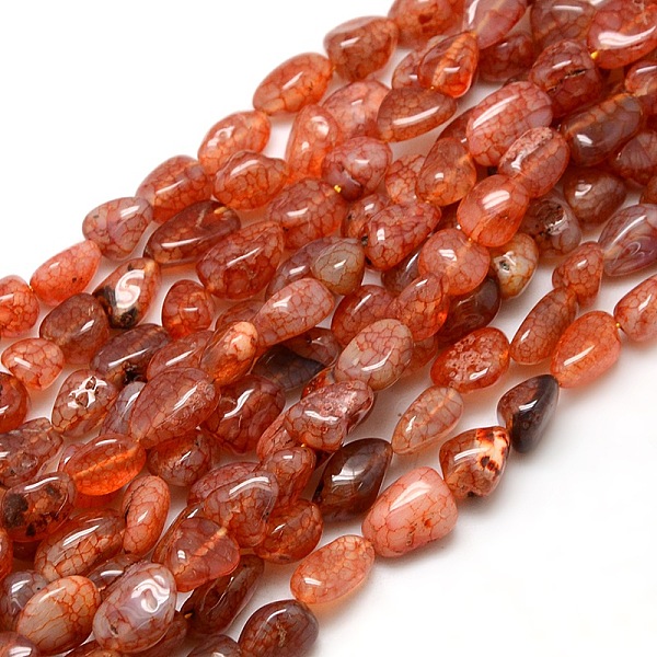 

PandaHall Nuggets Synthetical Crackle Agate Beads Strands, Dyed & Heated, Orange Red, 8~16x8~12x6~10mm, Hole: 1mm, about 30~40pcs/strand...