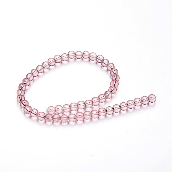 

PandaHall Glass Round Bead Strands, Thistle, 6mm, Hole: 1mm, about 50pcs/strand, 11 inch Glass Round Purple