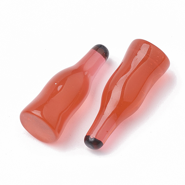 

PandaHall Resin Cabochons, Liquor/Bottle, Orange Red, 26x9~11mm Resin Bottle Red