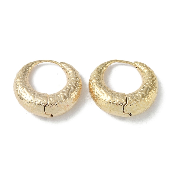 

PandaHall Texture Rings Brass Hoop Earrings for Women, Real 18K Gold Plated, 23x8mm Brass Ring