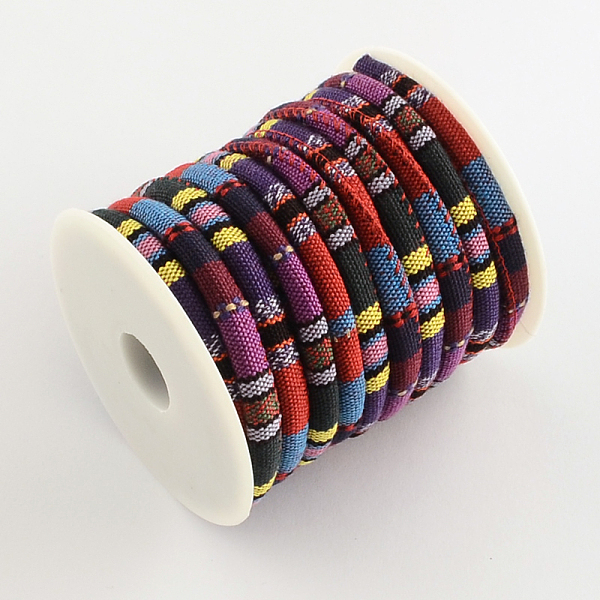 

PandaHall Ethnic Cord Cloth Cord, Colorful, 6~7mm, about 8.74 yards(8m)/roll Cloth