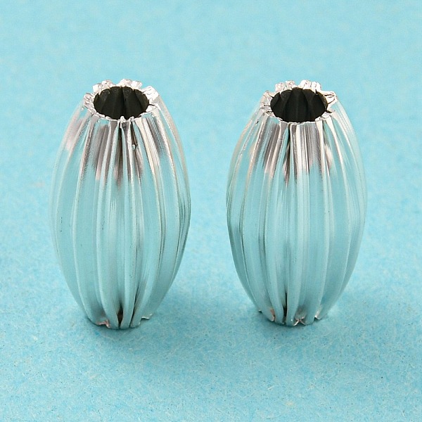 

PandaHall Eco-friendly Brass Beads, Cadmium Free & Lead Free, Long-Lasting Plated, Corrugated Oval, 925 Sterling Silver Plated, 12x6.5mm...