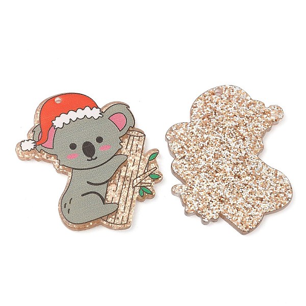 

PandaHall Acrylic Pendants, Christmas Theme, Koala, 36.5x36x2.5mm, Hole: 1.2mm Acrylic Koala Gray