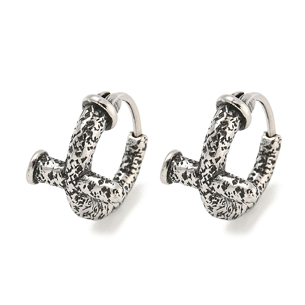 

PandaHall 316 Surgical Stainless Steel Hoop Earrings, Ring, Antique Silver, 14.5x11mm 316 Surgical Stainless Steel Ring