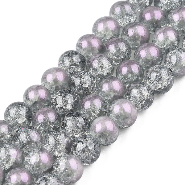 

PandaHall Translucent Crackle Glass Beads Strands, with Glitter Powder, Round, Gainsboro, 8x7.5mm, Hole: 1mm, about 100~105Pcs/strand, 31.50..., Gray