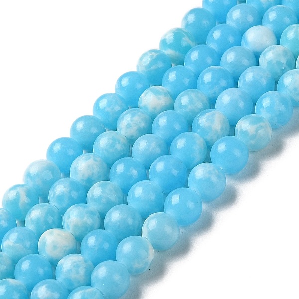 

PandaHall Synthetic Imperial Jasper Dyed Beads Strands, Round, Light Sky Blue, 6mm, Hole: 1.4mm, about 60~62pcs/strand, 14.72''~15.28''...